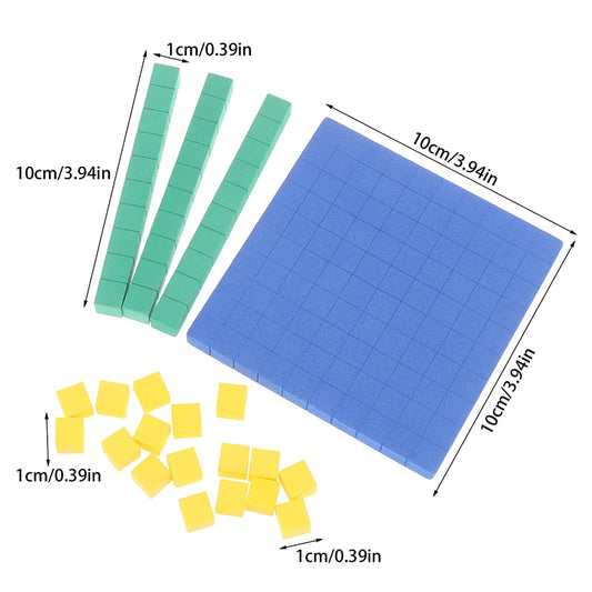 New 130Pcs Base Ten Blocks For Math Place Value Blocks Base 10 Math Manipulatives Number Concepts Math Cubes For Kids Counting B