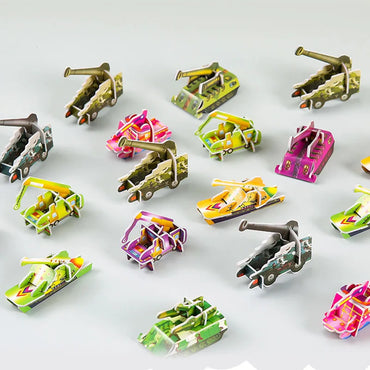 Simulated Tank Car 3D Paper Jigsaw Puzzles Toys Mini Foam Building Block Assemble Model Crafts Kids Boys Classroom Rewards Gifts