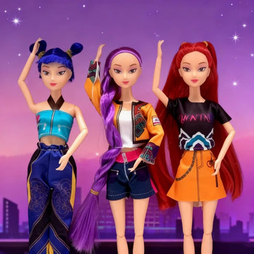 2025 NEW Anime 30CM K-Pop Demon Hunters Doll Vinyl Toy Rumi Mira zoi Character vinyl mask figurine Birthday Gift Fan Club Gifts