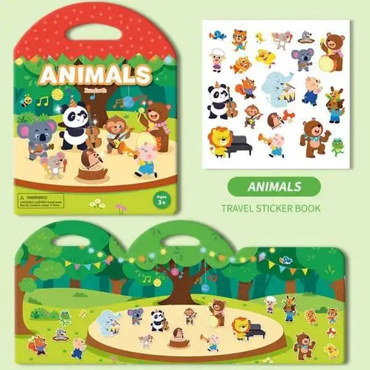 Reusable Sticker Books for Kids Jelly Bubble Scene Stickers DIY Puzzle Game Educational Learning Classic Toys for Children Gift