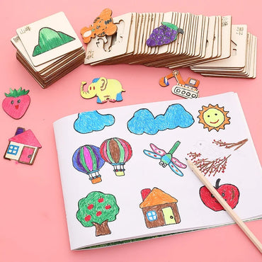 20pcs DIY Drawing Tools Children's Beginner Graffiti Drawing Templates Girls' Children's Puzzle Toys Montessori Teaching Aids