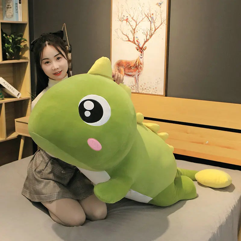 80-140cm New Long Lovely Dinosaur Plush Toy Soft Cartoon Animal Doll Stuffed Boyfriend Sleeping Pillow Birthday Gift