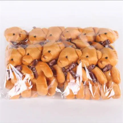 12Pcs/Lot Soft Stuffed Bear Plush Toys Mini Teddy Bear Dolls Toy Small Gift for Party Wedding Keychain Bag Pendant Teddy Doll