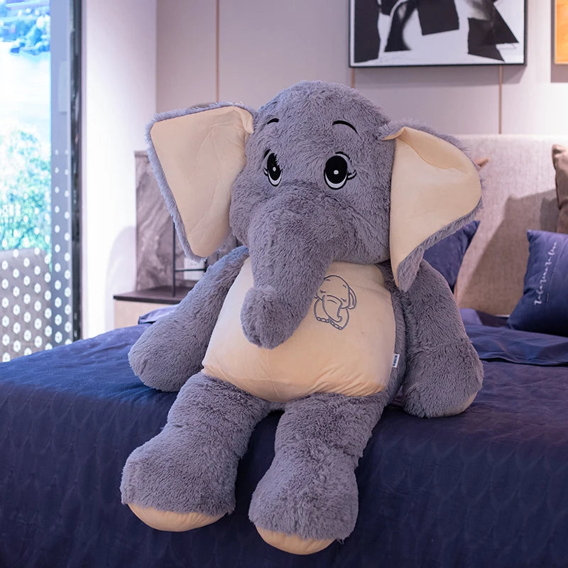 38-98cm Giant Plush Elephant Appease Doll Stuffed Big Happy Ears Animal Toys for Friend Soft Bed Pillow Cushion lover Gift