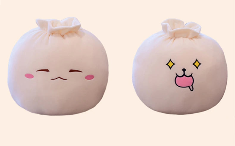 Creative Chinese Bun Shape Plush Toys Stuffed Soft Dumplings Pillow Kawaii Cushion Simulation Food Doll Gift for Kids Home Decor
