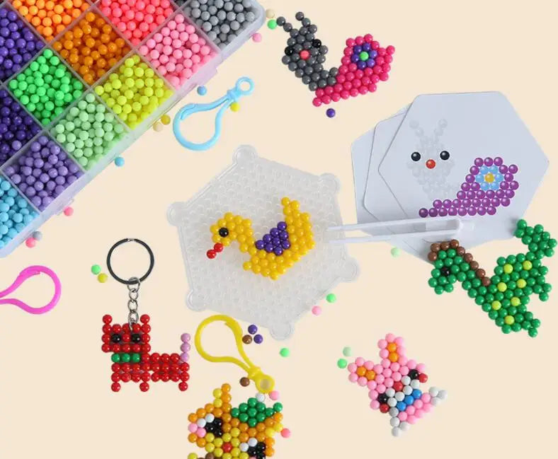 300Pcs/Set 36 Colors 5mm Water Beads Spray Perler Magic Bead Educational 3D Diy Puzzles Accessories for Children Toys