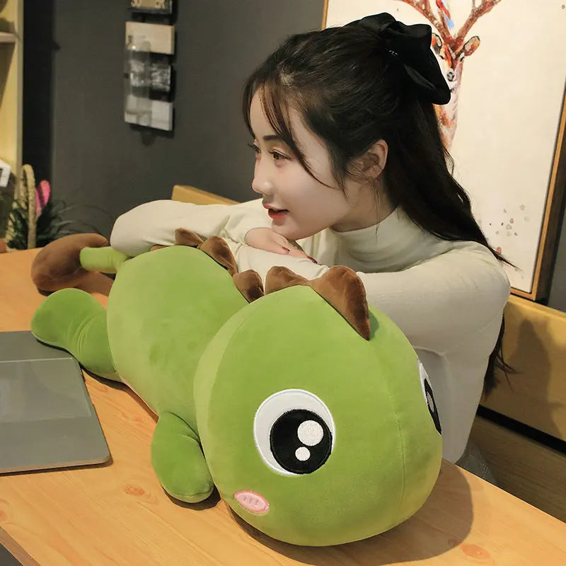 80-140cm New Long Lovely Dinosaur Plush Toy Soft Cartoon Animal Doll Stuffed Boyfriend Sleeping Pillow Birthday Gift