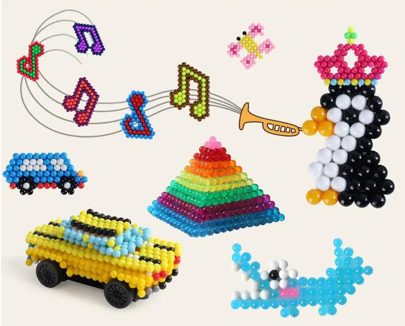 300Pcs/Set 36 Colors 5mm Water Beads Spray Perler Magic Bead Educational 3D Diy Puzzles Accessories for Children Toys