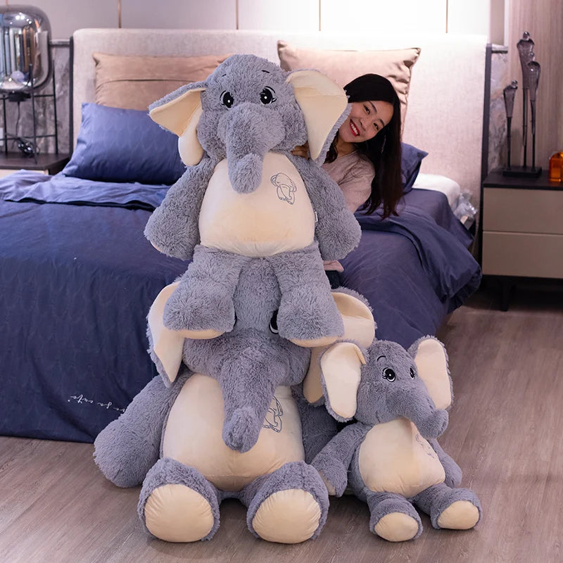 38-98cm Giant Plush Elephant Appease Doll Stuffed Big Happy Ears Animal Toys for Friend Soft Bed Pillow Cushion lover Gift