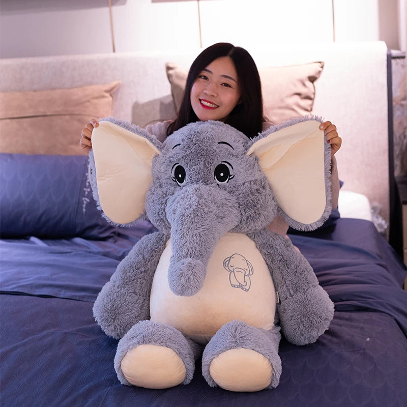 38-98cm Giant Plush Elephant Appease Doll Stuffed Big Happy Ears Animal Toys for Friend Soft Bed Pillow Cushion lover Gift