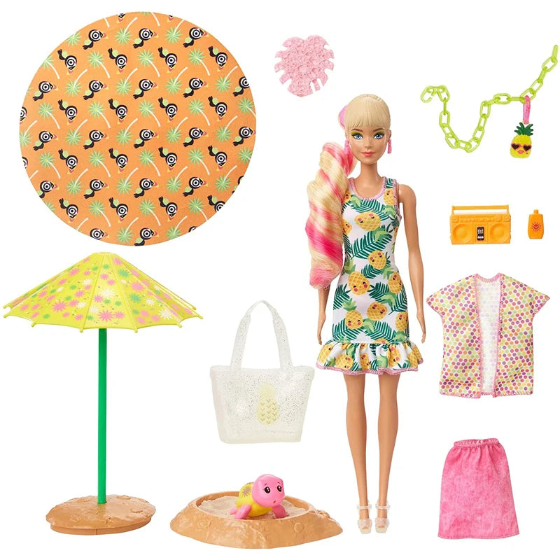 Original Barbie Color Reveal Foam Dolls Pet Friend with 25 Surprises  Scented Bubbles Princess Doll Toys for Girls Gift