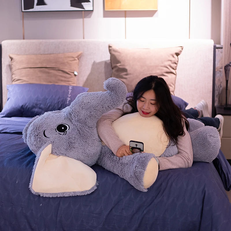 38-98cm Giant Plush Elephant Appease Doll Stuffed Big Happy Ears Animal Toys for Friend Soft Bed Pillow Cushion lover Gift