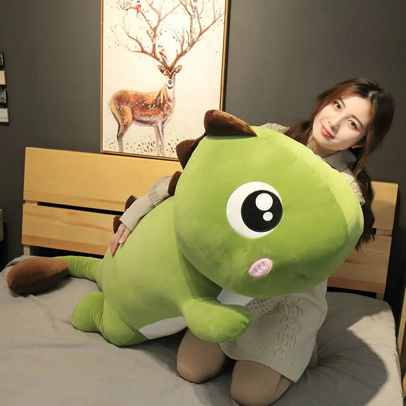 80-140cm New Long Lovely Dinosaur Plush Toy Soft Cartoon Animal Doll Stuffed Boyfriend Sleeping Pillow Birthday Gift