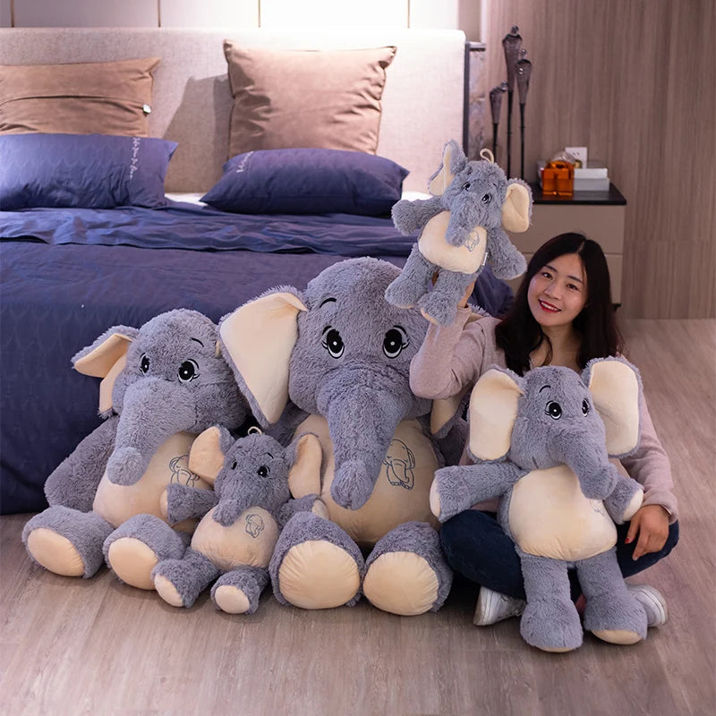 38-98cm Giant Plush Elephant Appease Doll Stuffed Big Happy Ears Animal Toys for Friend Soft Bed Pillow Cushion lover Gift