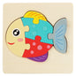 Wooden Jigsaw Puzzle Cartoon Animal Wood 3D Puzzles Montessori Educational Intelligence Jigsaw Toys for Children Gifts