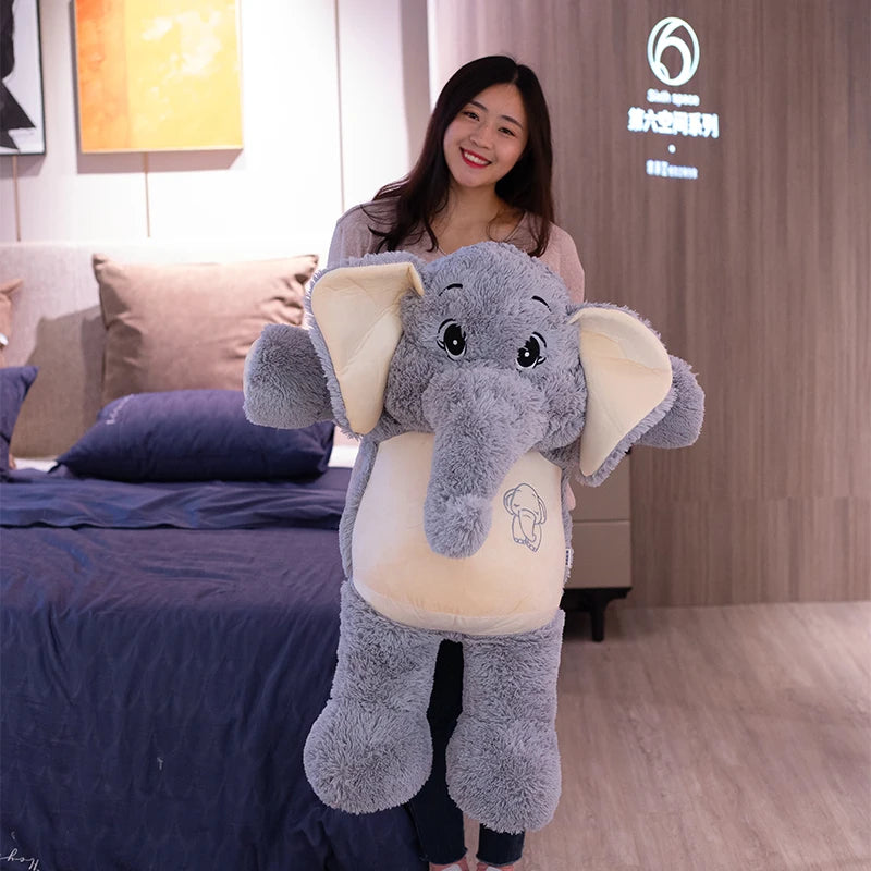 38-98cm Giant Plush Elephant Appease Doll Stuffed Big Happy Ears Animal Toys for Friend Soft Bed Pillow Cushion lover Gift