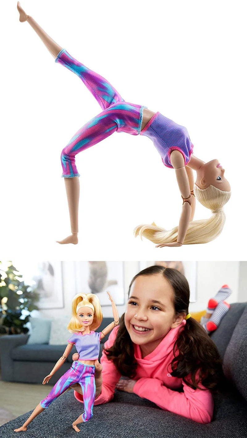 100% Original Barbie Made To Move 22 Joints Yoga Dolls for Girl Articulated Moving Joints  Kids Toys Birthday Christmas Gifts