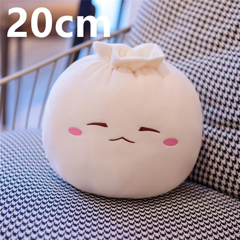 Creative Chinese Bun Shape Plush Toys Stuffed Soft Dumplings Pillow Kawaii Cushion Simulation Food Doll Gift for Kids Home Decor