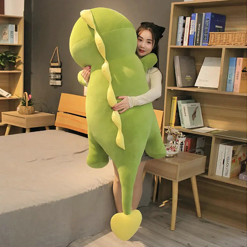80-140cm New Long Lovely Dinosaur Plush Toy Soft Cartoon Animal Doll Stuffed Boyfriend Sleeping Pillow Birthday Gift