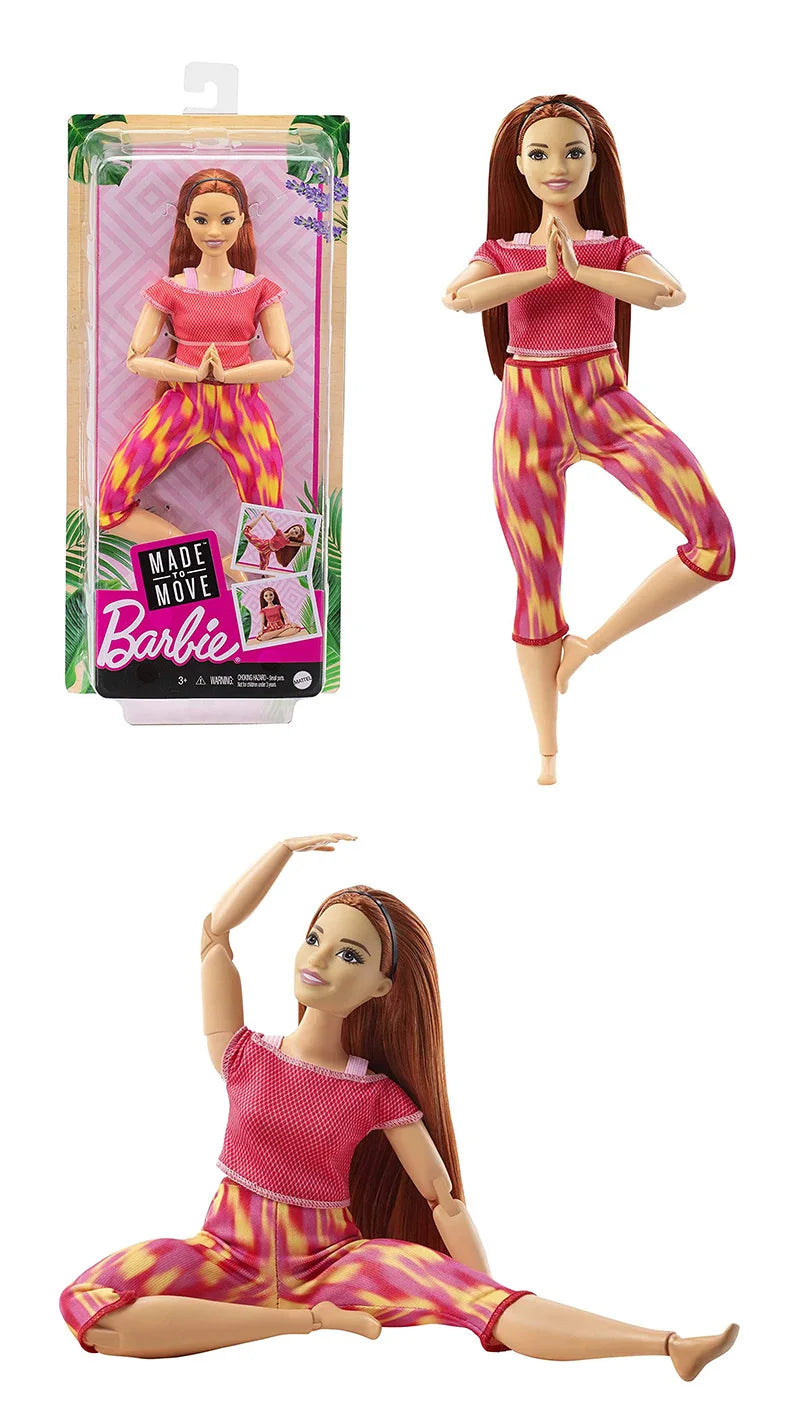 100% Original Barbie Made To Move 22 Joints Yoga Dolls for Girl Articulated Moving Joints  Kids Toys Birthday Christmas Gifts