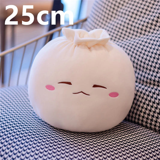 Creative Chinese Bun Shape Plush Toys Stuffed Soft Dumplings Pillow Kawaii Cushion Simulation Food Doll Gift for Kids Home Decor