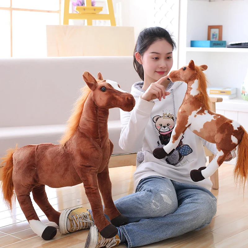 New 50/60/70cm Big Simulation Horse Plush Toys Cute Staffed Animal Unicorn Doll Soft Kids Birthday Gift Home Decoration