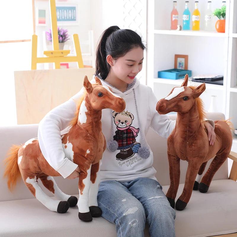 New 50/60/70cm Big Simulation Horse Plush Toys Cute Staffed Animal Unicorn Doll Soft Kids Birthday Gift Home Decoration