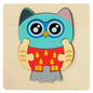 Wooden Jigsaw Puzzle Cartoon Animal Wood 3D Puzzles Montessori Educational Intelligence Jigsaw Toys for Children Gifts
