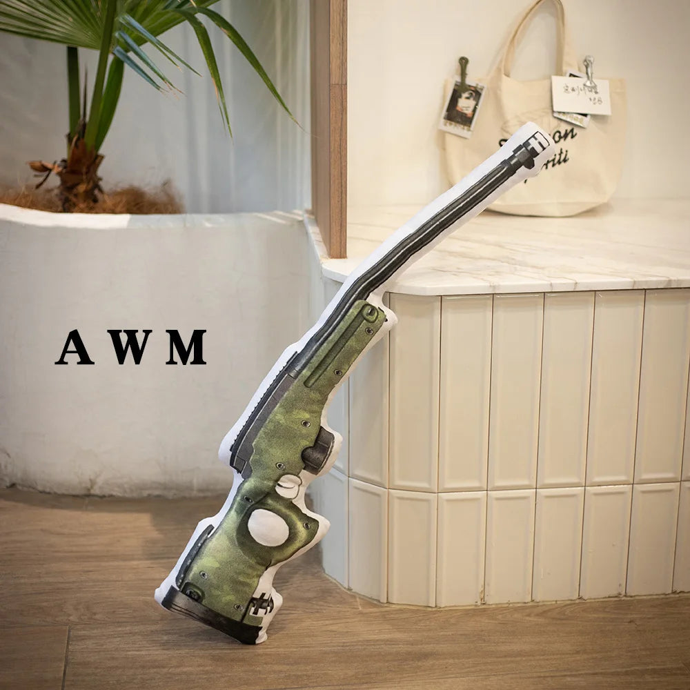 Creative PUBG Game Props Gun Plush Toy Soft Stuffed Pillow Doll Air Drop Box Fun and Creative Gift for Friend Children Kids Boy
