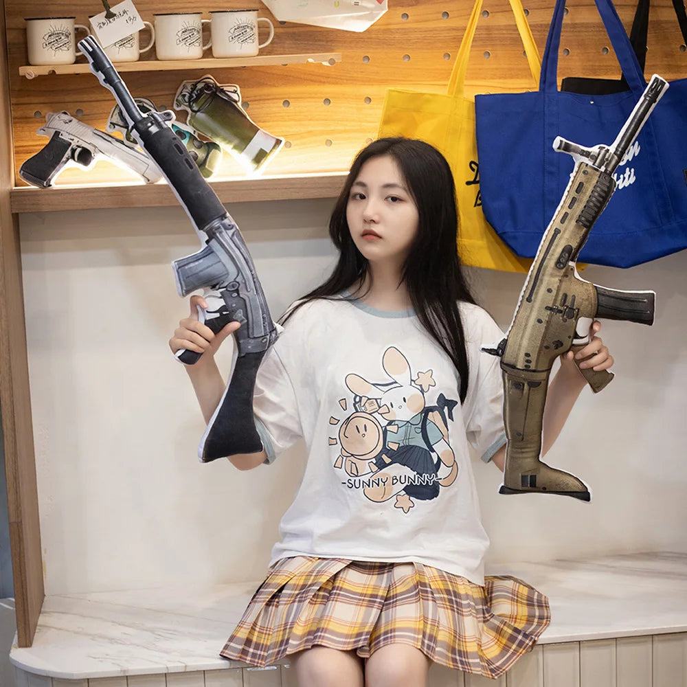 Creative PUBG Game Props Gun Plush Toy Soft Stuffed Pillow Doll Air Drop Box Fun and Creative Gift for Friend Children Kids Boy