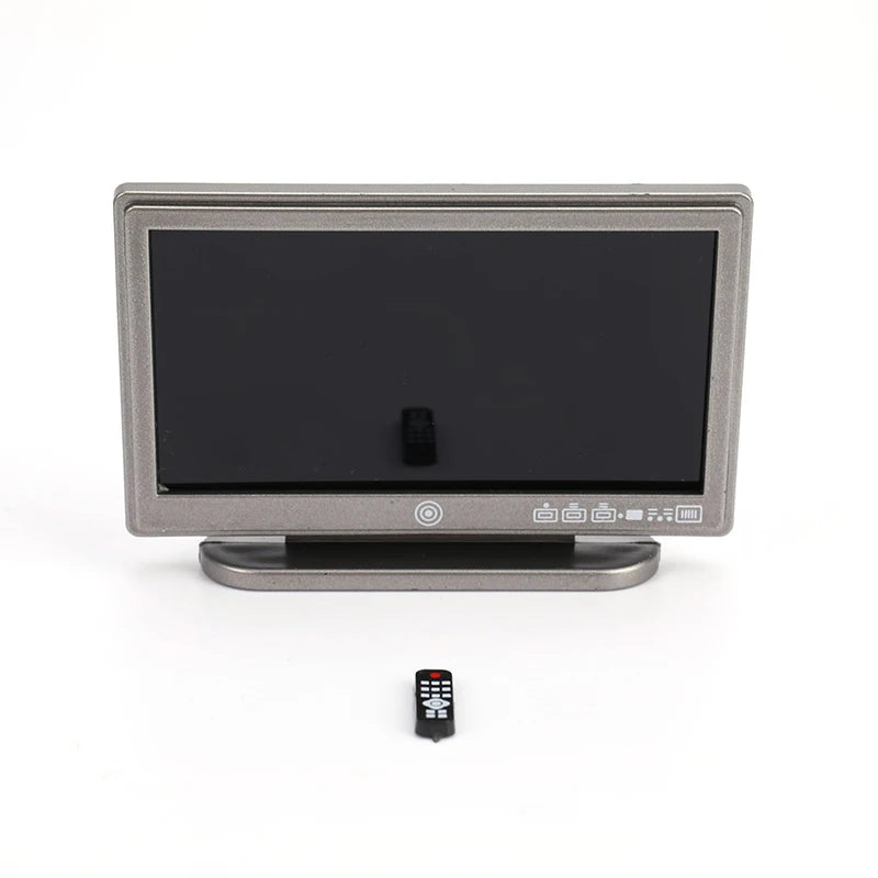1:12 Doll House TV Remote Control Simulation Miniature Furniture Dollhouse Living Room Decoration Television