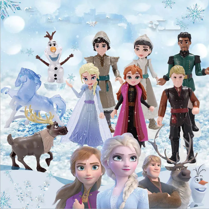Disney Frozen 2 Elsa Anna Olaf Figures Model Princess Elza Girls Doll Toy Set Preferred Gift for Children Birthday Christmas