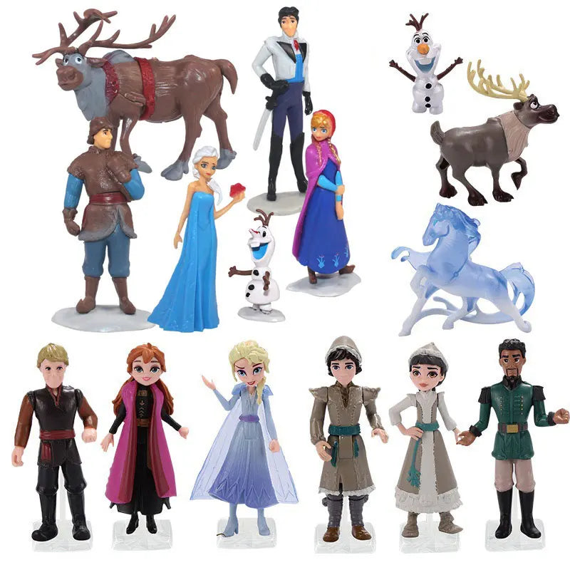 Disney Frozen 2 Elsa Anna Olaf Figures Model Princess Elza Girls Doll Toy Set Preferred Gift for Children Birthday Christmas