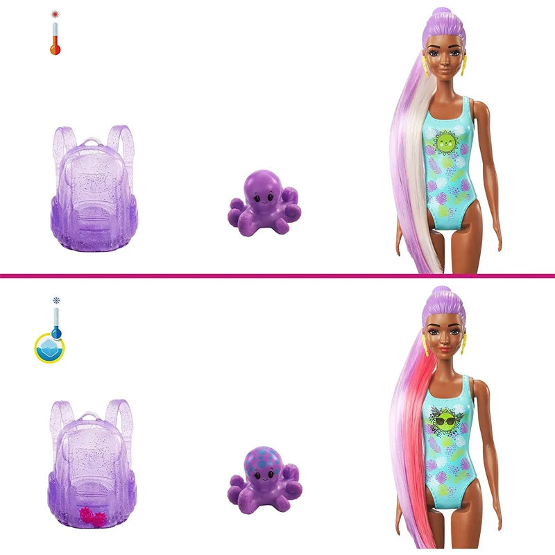 Original Barbie Color Reveal Foam Dolls Pet Friend with 25 Surprises  Scented Bubbles Princess Doll Toys for Girls Gift
