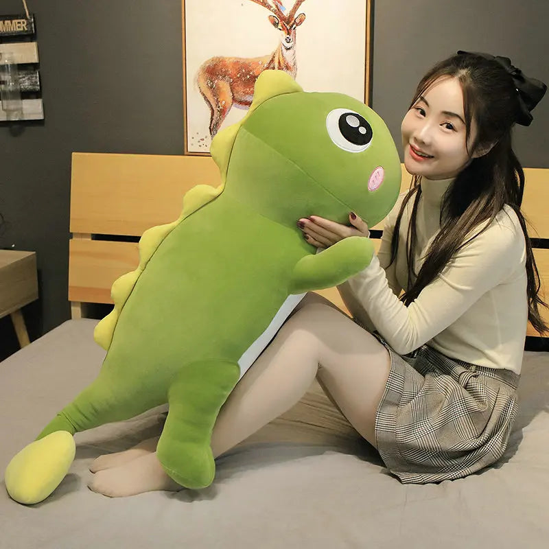 80-140cm New Long Lovely Dinosaur Plush Toy Soft Cartoon Animal Doll Stuffed Boyfriend Sleeping Pillow Birthday Gift
