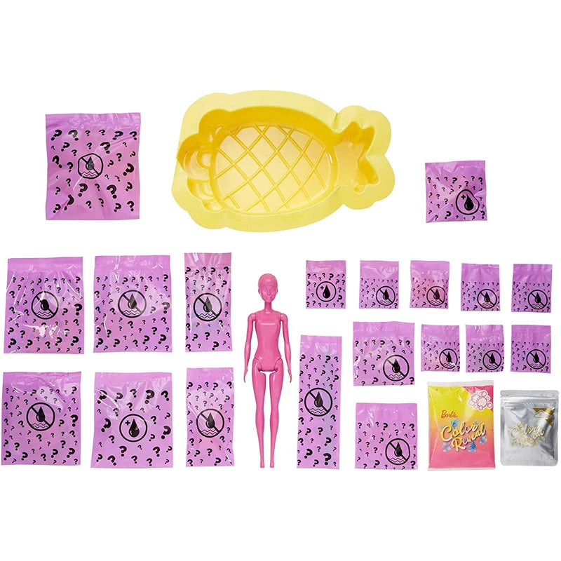 Original Barbie Color Reveal Foam Dolls Pet Friend with 25 Surprises  Scented Bubbles Princess Doll Toys for Girls Gift
