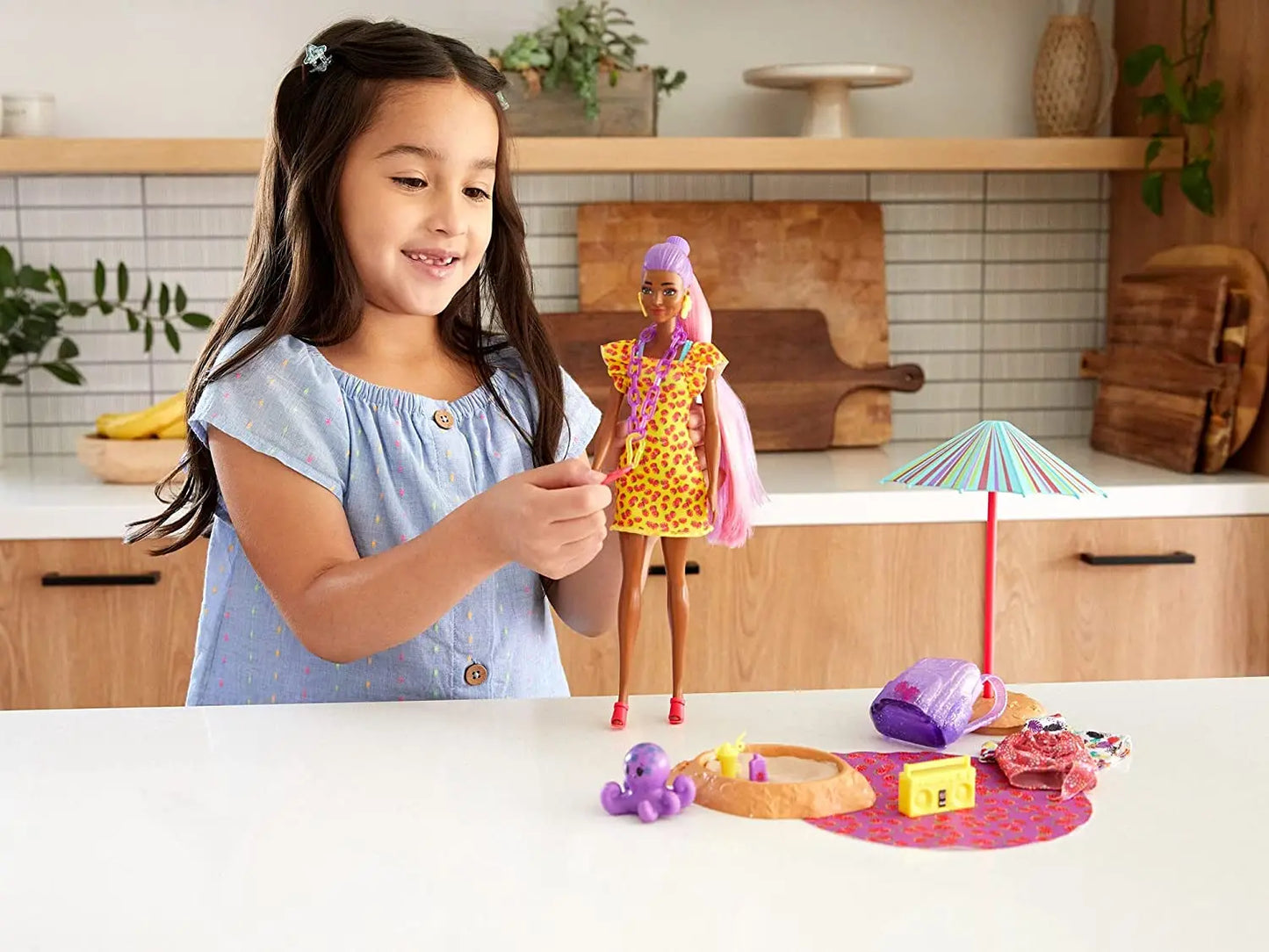 Original Barbie Color Reveal Foam Dolls Pet Friend with 25 Surprises  Scented Bubbles Princess Doll Toys for Girls Gift