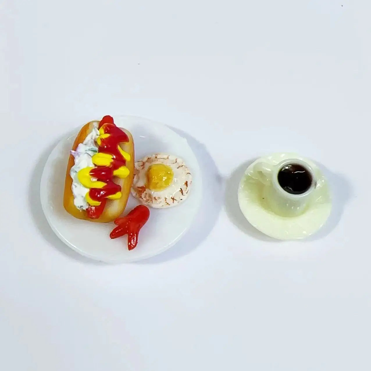 New 1/6 Handmade with clay Miniature Delicious sandwich breakfast set food for Doll House Mini Kitchen Toy Dollhouse Accessories