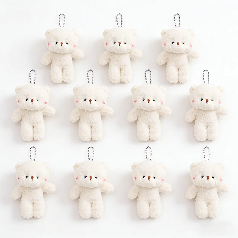 10 Pcs Mini Stuffed Plush Bears Cute Animal Tiny Bear Doll Toy Keychain Bag Pendant Ornament Soft Stuffed Toy Girl Party Gift