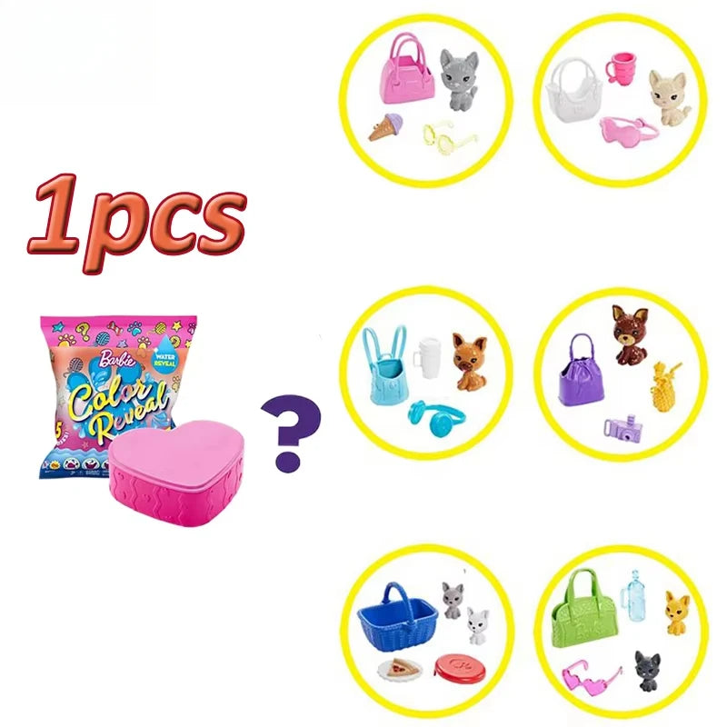 Original Barbie Color Reveal Foam Dolls Pet Friend with 25 Surprises  Scented Bubbles Princess Doll Toys for Girls Gift