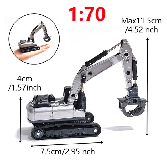 1:70 Engineering Diecast Model Toys Crane Bulldozer Excavator Vehicle Construction Alloy + Plastic Tractor Inertial for Children
