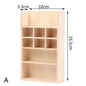 1Pcs Dollhouse Miniature Bookcase Storage Rack Mini Wood Cherry Display Shelf Cabinet Cupboard Doll House Furniture Model Toys