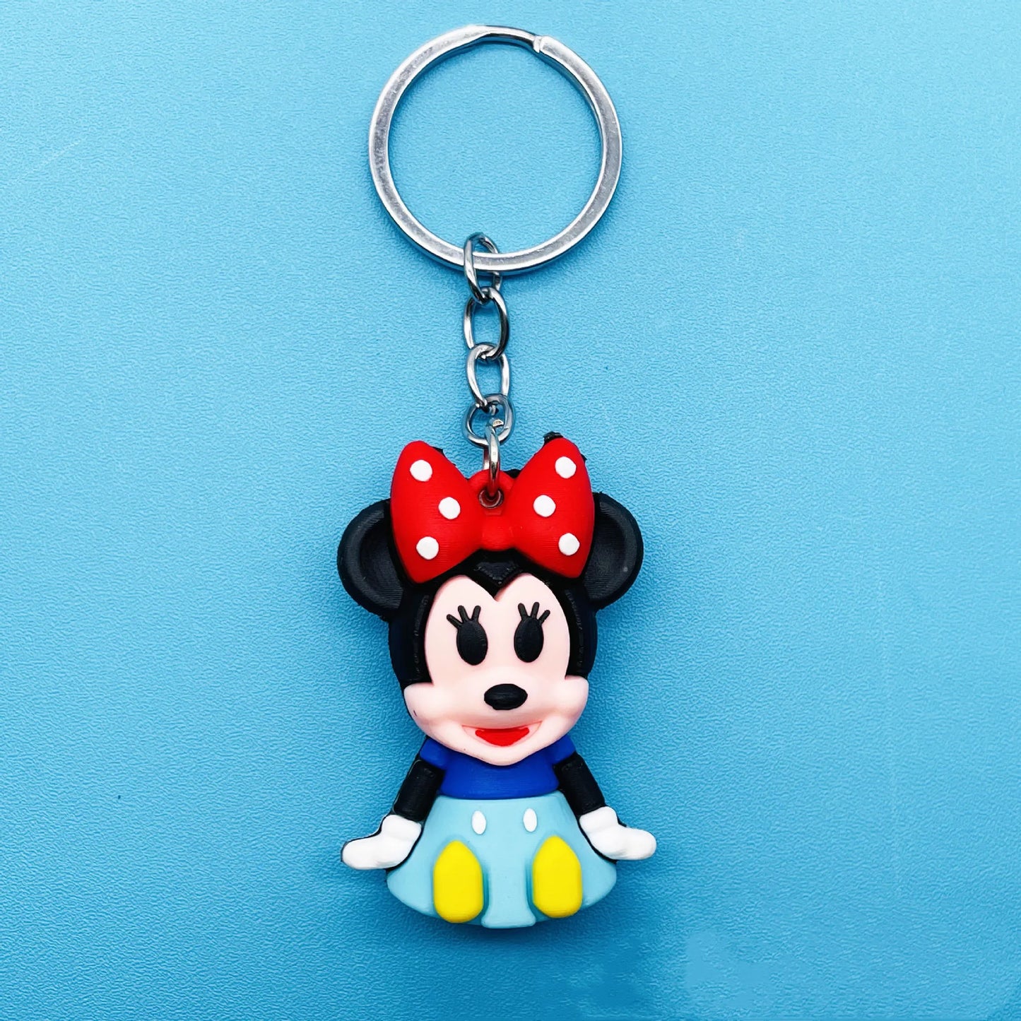 Anime Disney Keychain New Mickey Mouse Minnie Lilo & Stitch Doll Keyring Ornament Key Chain Car Pendant Kid Toys Gifts Wholesale