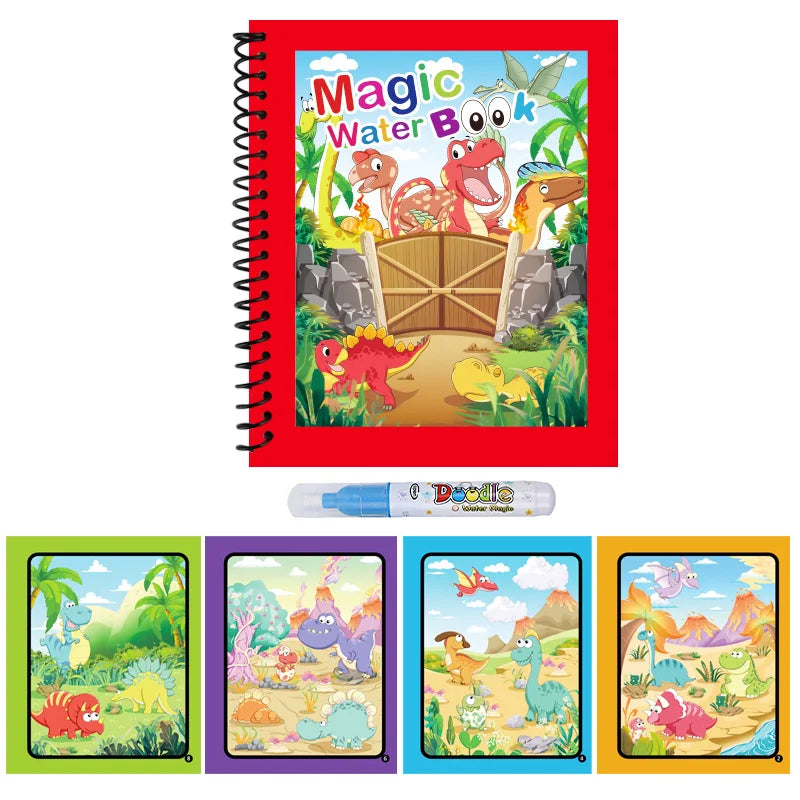 Cartoon Watercolor Painting Magic Book Kids Educational Magic Water Coloring Book Sensory Early Education Puzzle Drawing Toys