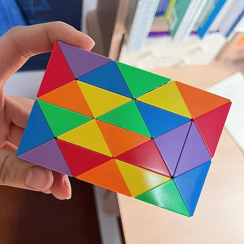 Rainbow Folding Magic Snake Cube Twist Puzzle 24 36 48 72 Segments Educational Toys for Kids Sensory Brain Teaser Games