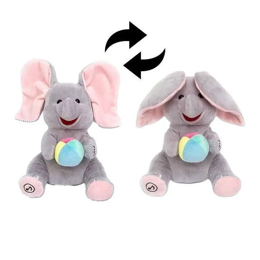 Hide-and-seek Elephant Plush Toy Flapping Ears With Cheerful Songs Elephant Soft Soothing New Born Gift For 3-12 Months Gifts