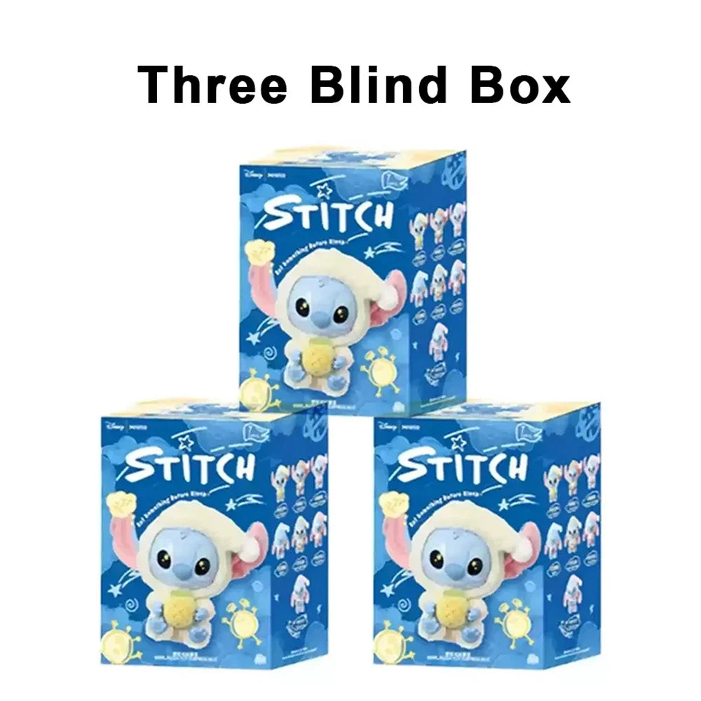Disney Stitch 'Eat before Sleep' Mystery Box Kawaii Vinyl Figure Keychain Cute Plush Doll Christmas Surprise Gift
