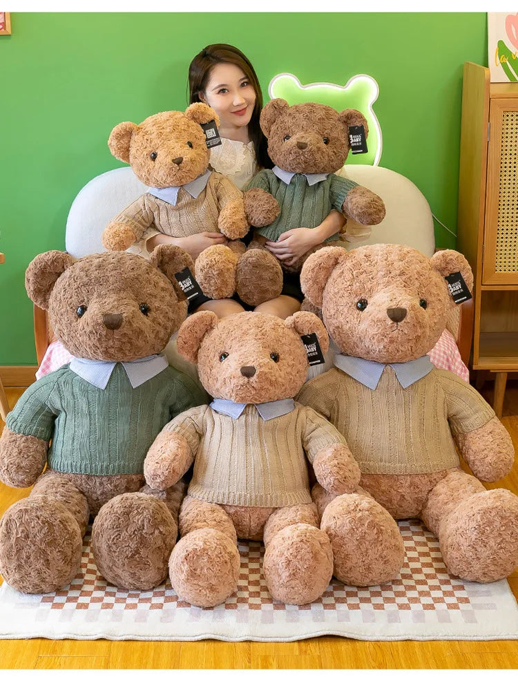 Brown Bear Toy Princess Plush Doll A Bear In A Sweater A Girl'S Birthday Present Boy'S Couch Pillow Bear Doll 30cm And 40cm