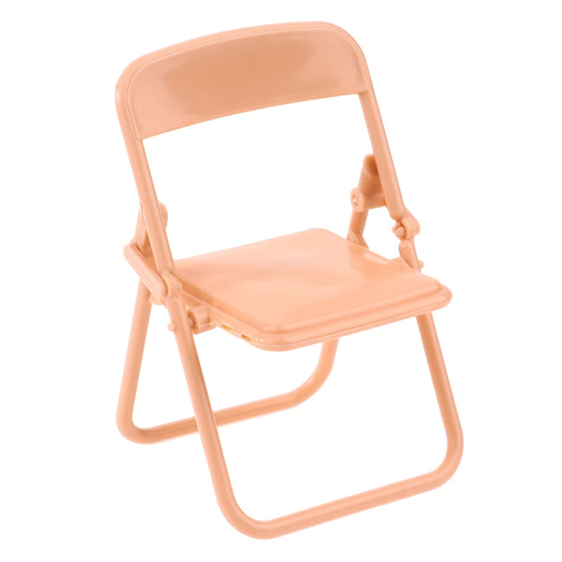 1Pc Mini Chair 1:12 Dollhouse Miniature Chair Plastic Armchair Folding Chair Simulation Furniture Doll House Decor Accessories