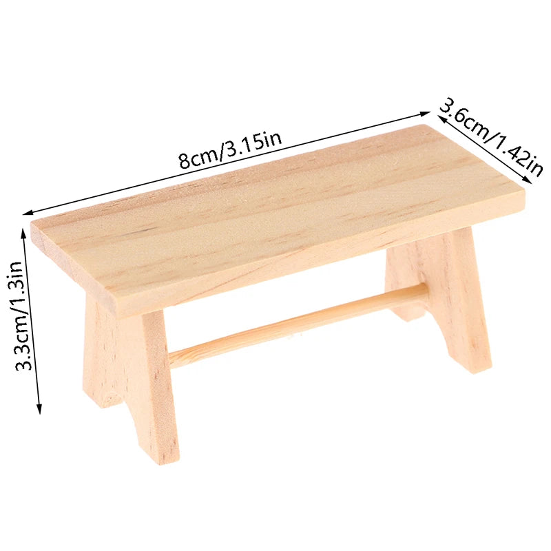 Doll House Mini Wooden Coffee Table Wood Simulation Teatable Coffee Table Living Room Toy Doll House Accessories Mini Dollhouse